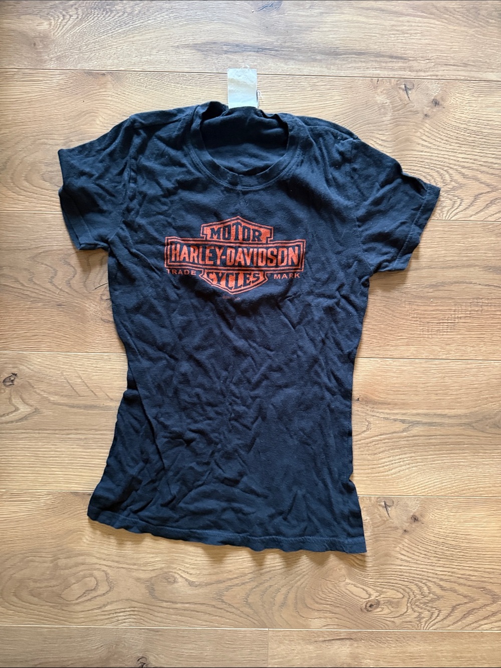 Harley-Davidson Black Kids Tee with Orange Logo Shield
